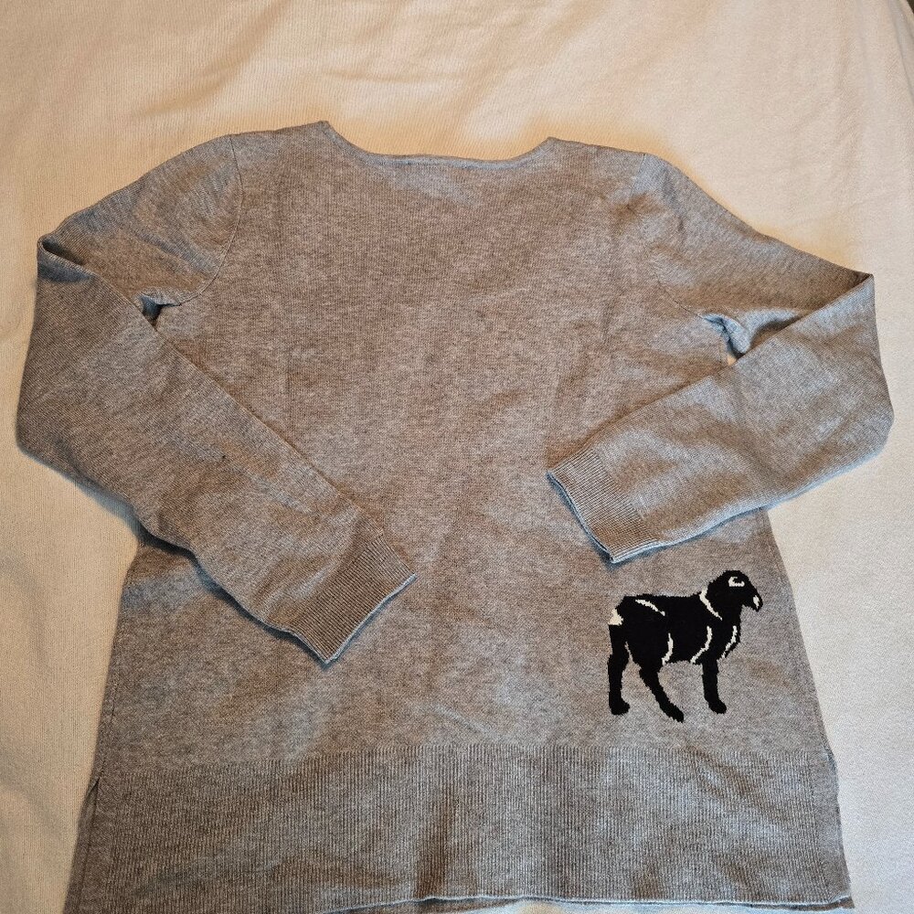 Cracker Barrel Astrologie Small S Sheep Lamb Black White Sweater Crew Sweatshirt - Picture 11 of 16